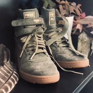 Puma Sky II High Nubuck Casual Sneakers - Green